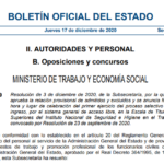 Resolución de 3 de diciembre de 2020, de la Subsecretaría, por la que se aprueba la relación provisional de admitidos y excluidos y se anuncia fecha, hora y lugar de celebración del primer ejercicio del proceso selectivo para ingreso, por el sistema general de acceso libre, en la Escala de Titulados Superiores del Instituto Nacional de Seguridad e Higiene en el Trabajo, convocado por Resolución de 23 de septiembre de 2020